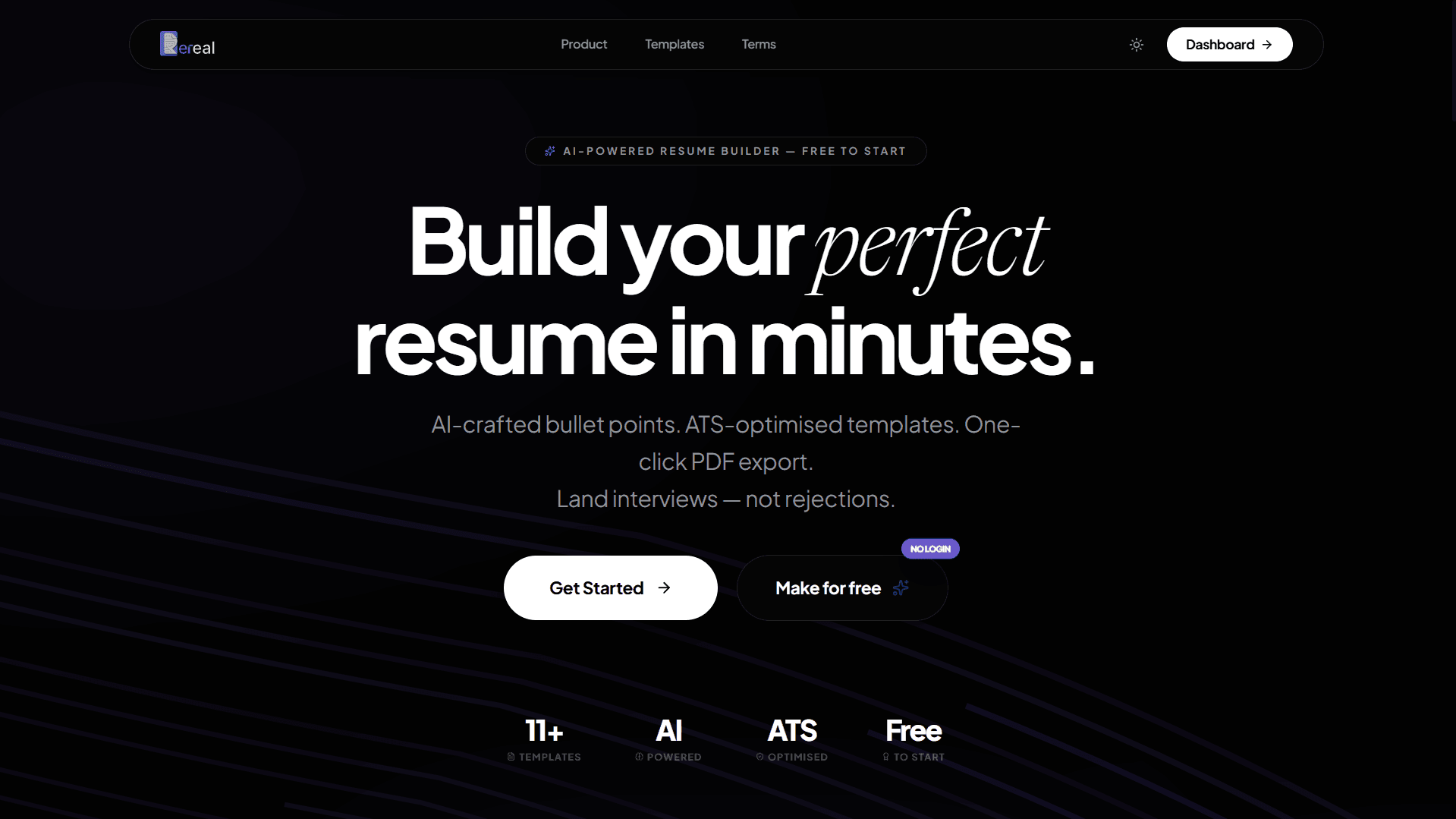 REREAL Resume Builder screenshot 1