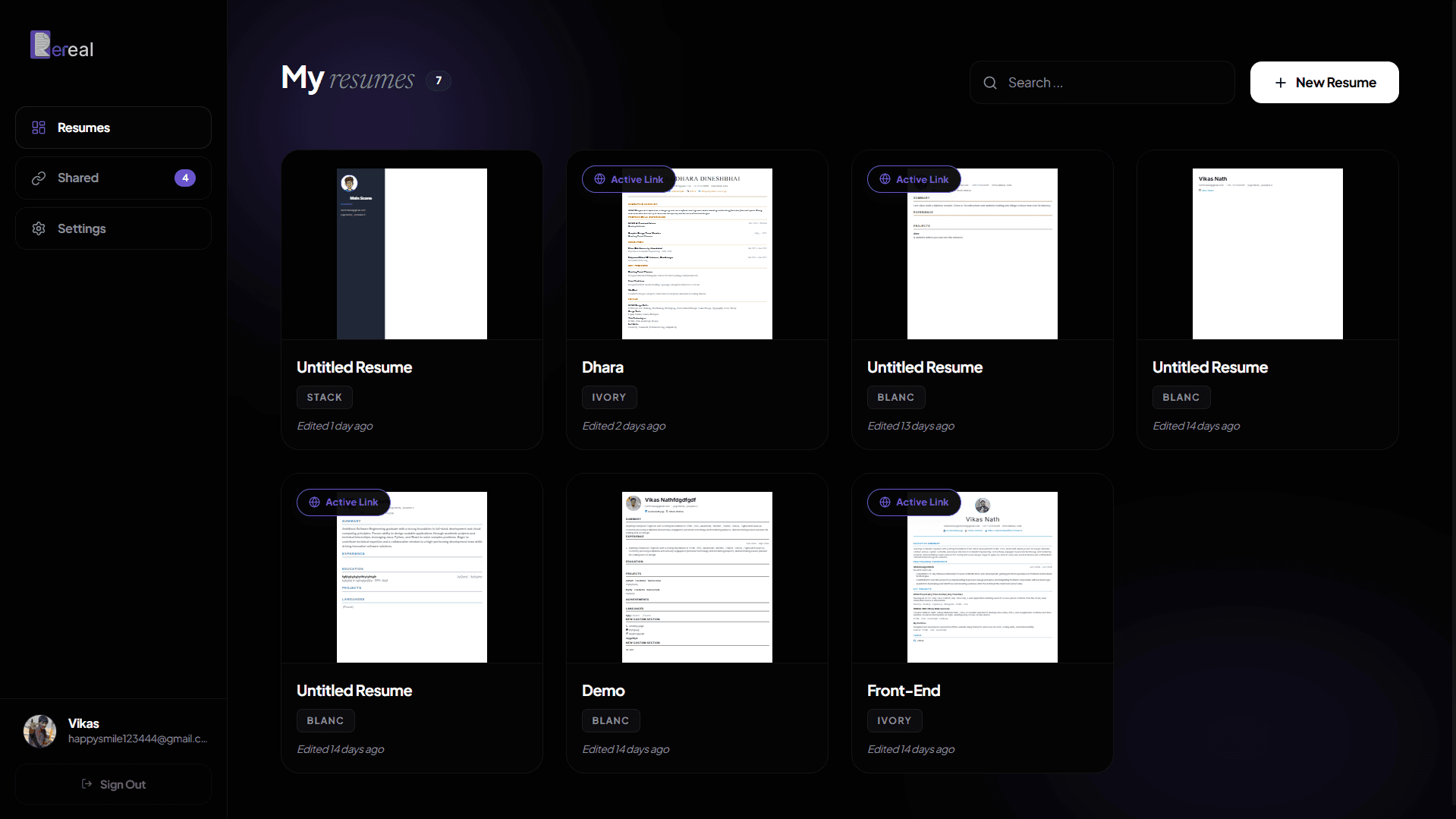 REREAL Resume Builder screenshot 2