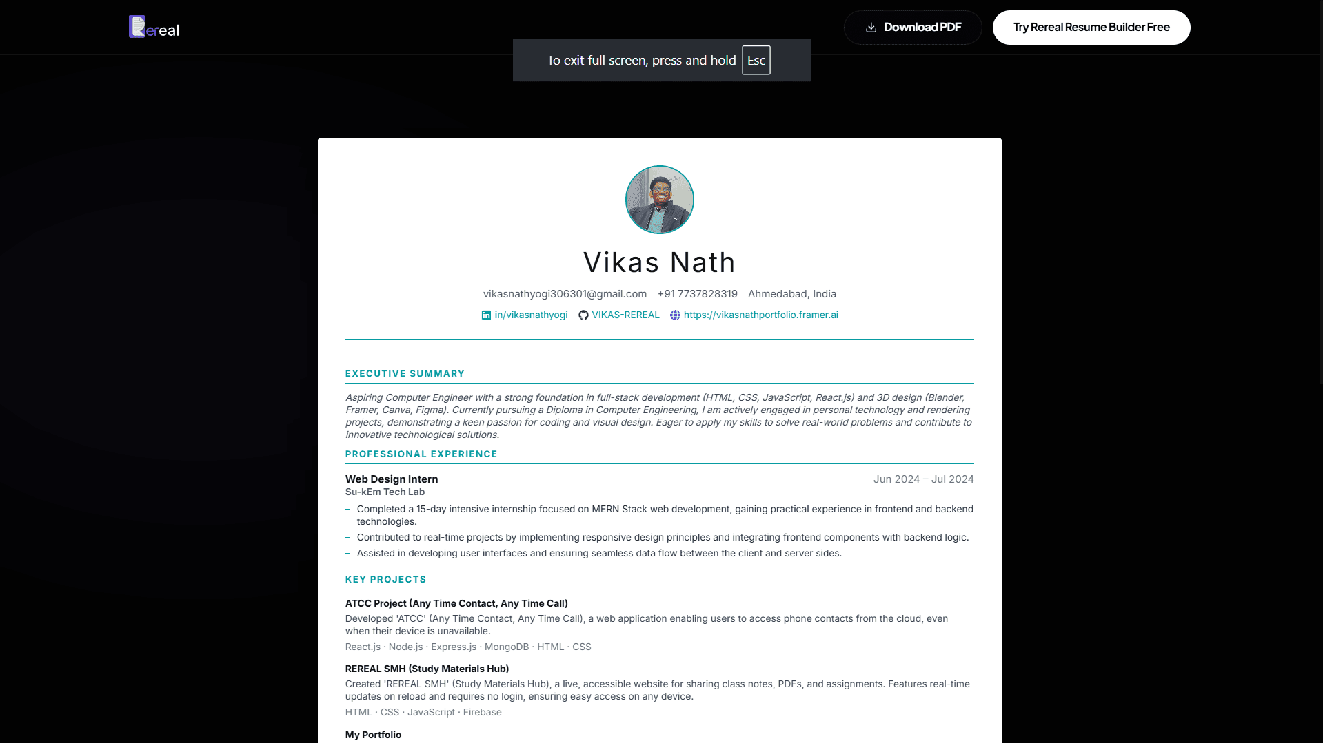 REREAL Resume Builder screenshot 7